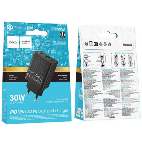 Сетевой адаптер Hoco CS95A Type-C 30W + QC18W