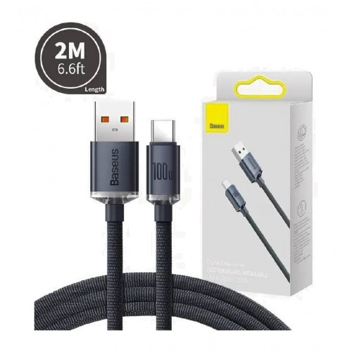 Кабель Baseus Crystal Shine Series USB-A to Type-C, 100 Вт, 2 м