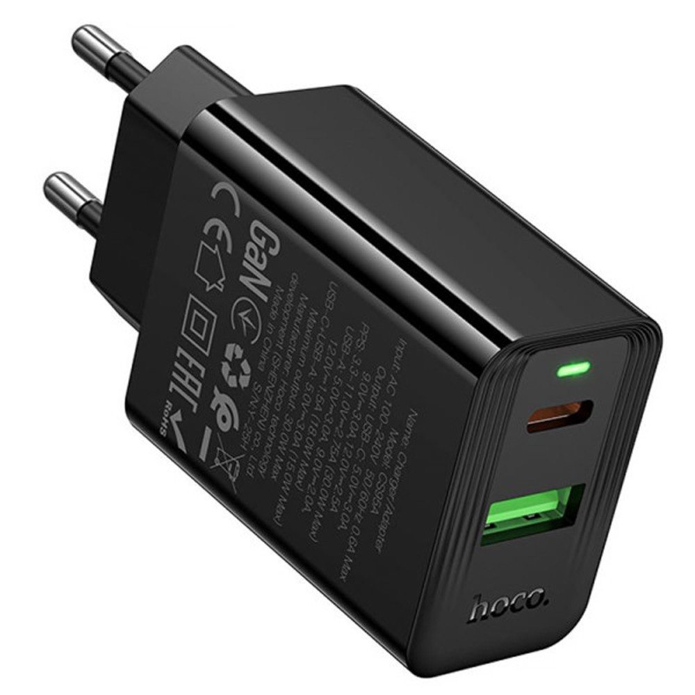Два порта: Type-C до 30 Вт и USB-A до 18 Вт
