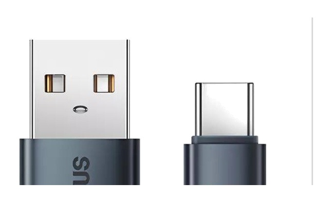 Разъёмы USB-A и USB Type-C кабеля Baseus Crystal Shine 100 Вт
